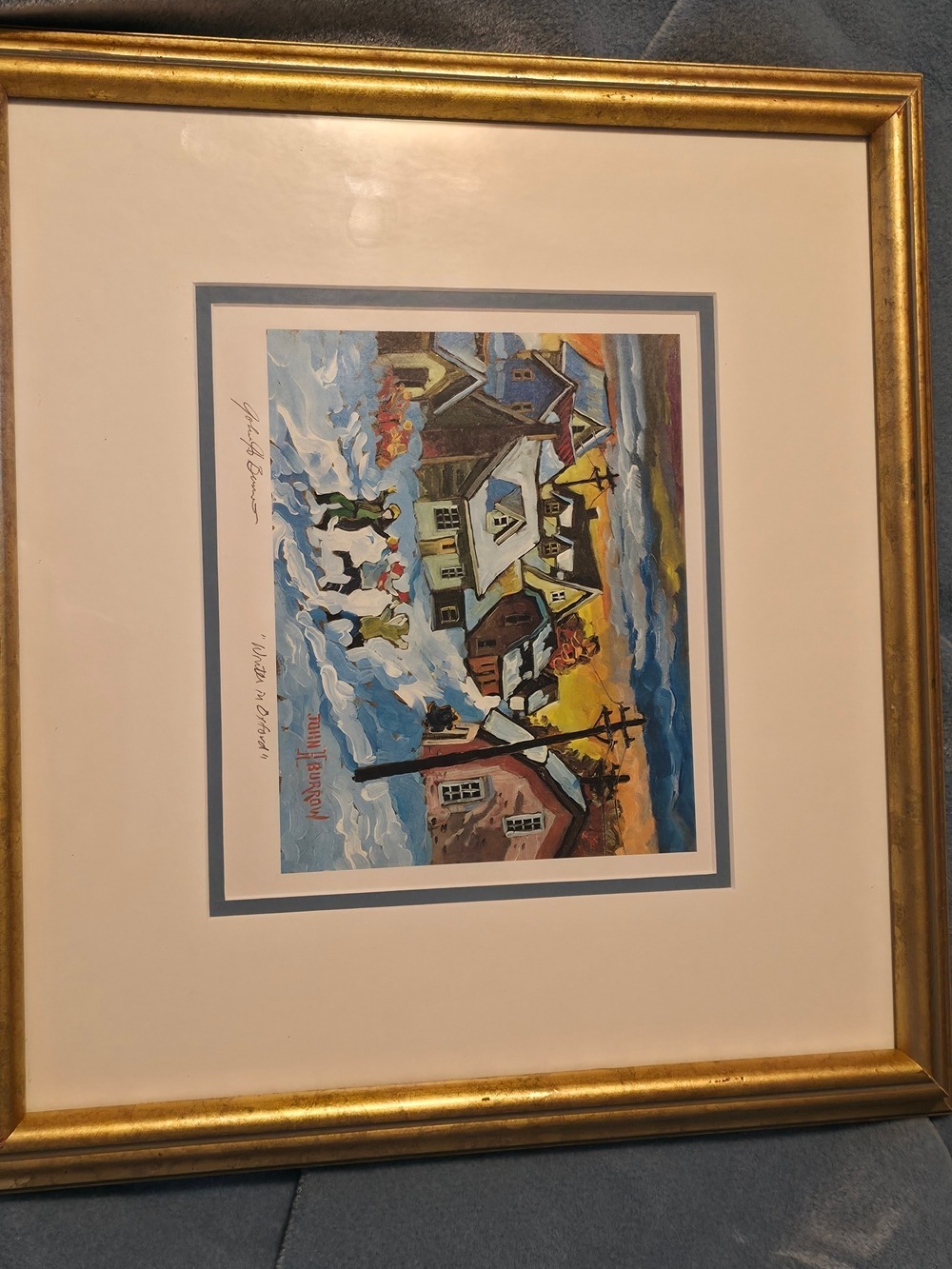 4/$97 Deal! Vintage Art Print Winter In Oxford By BURROWS